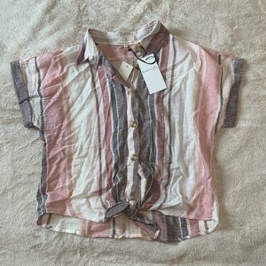 Striped Button Down Blouse
